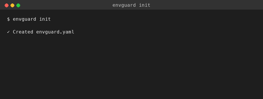 envguard init output